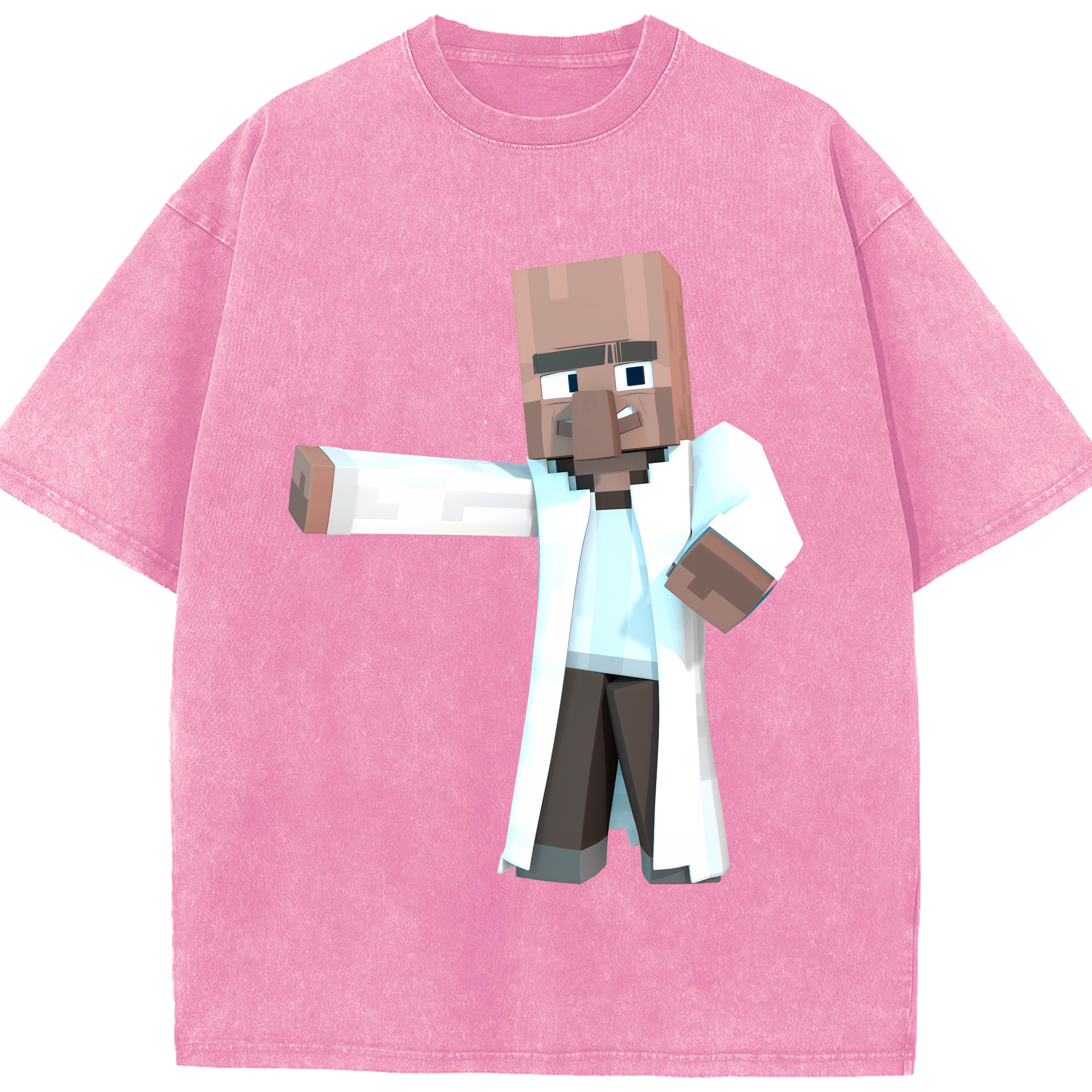 （画像用） マインクラフト ブロックの世界 Minecraft MC Block world 綿100% ヴィンテージ風 半袖Tシャツ（フロントプリント）